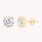 IGI CERTIFIED 1 to 10 Carat LAB GROWN Solitaire Diamond Stud Earrings Round Cut 4 Prong Screw Back in 14k Solid Gold (F-G Color, VS1-VS2 Eye Clean Clarity)