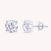 IGI CERTIFIED 1 to 10 Carat LAB GROWN Solitaire Diamond Stud Earrings Round Cut 4 Prong Screw Back in 14k Solid Gold (F-G Color, VS1-VS2 Eye Clean Clarity)