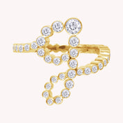 Bubble Round shape White Cubic Zirconia Initial Letter Ring