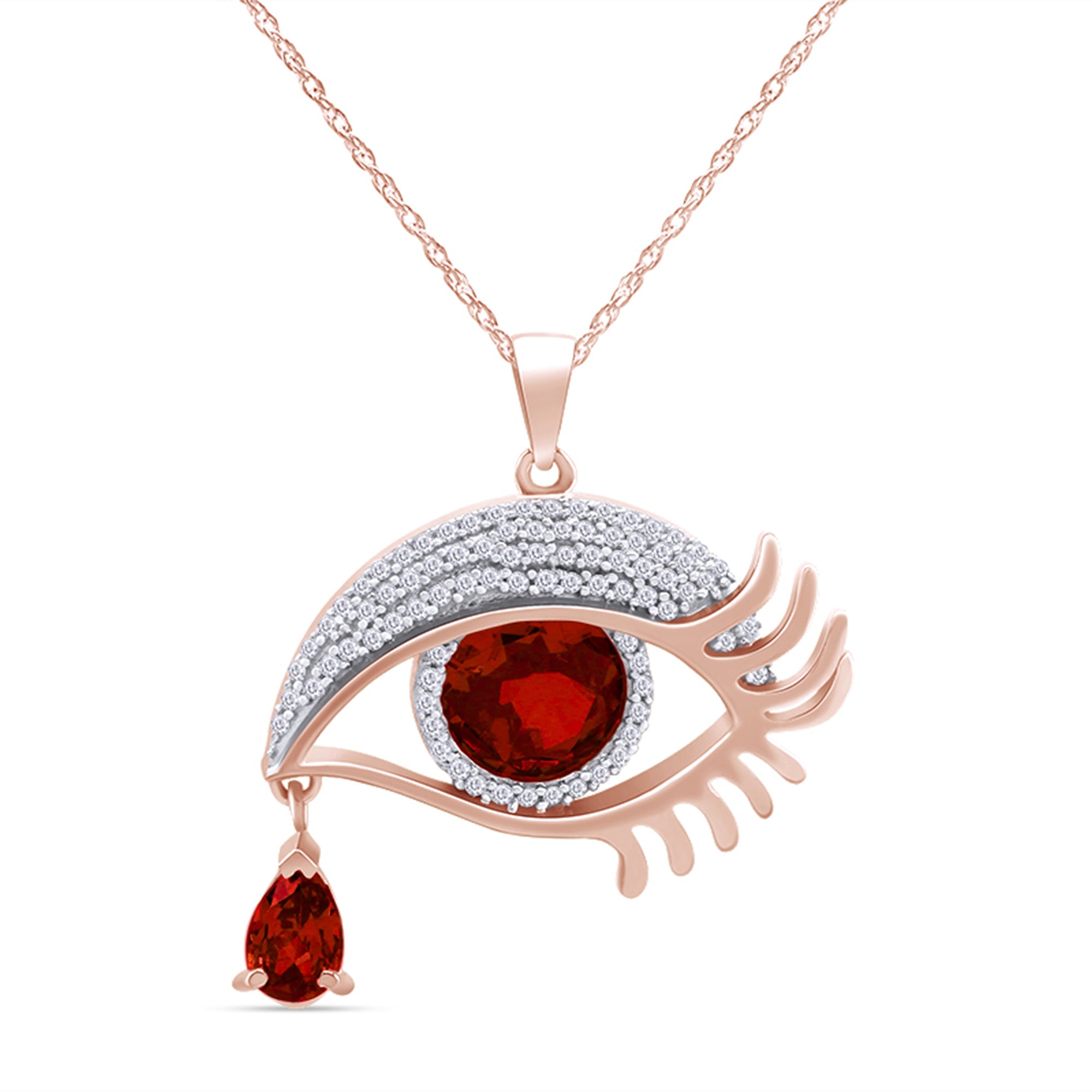 Angel Eye Teardrop Pendant Necklace