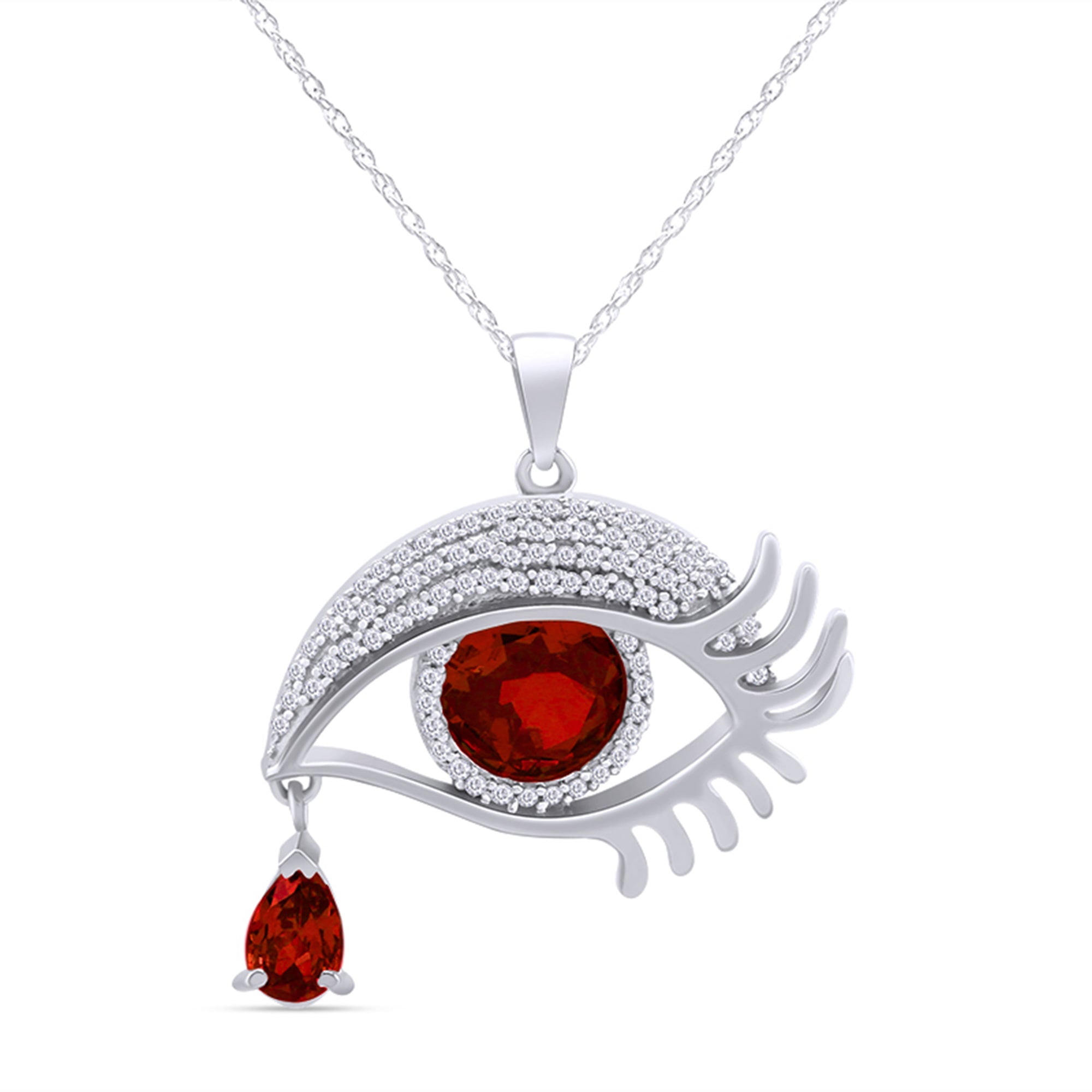 Angel Eye Teardrop Pendant Necklace