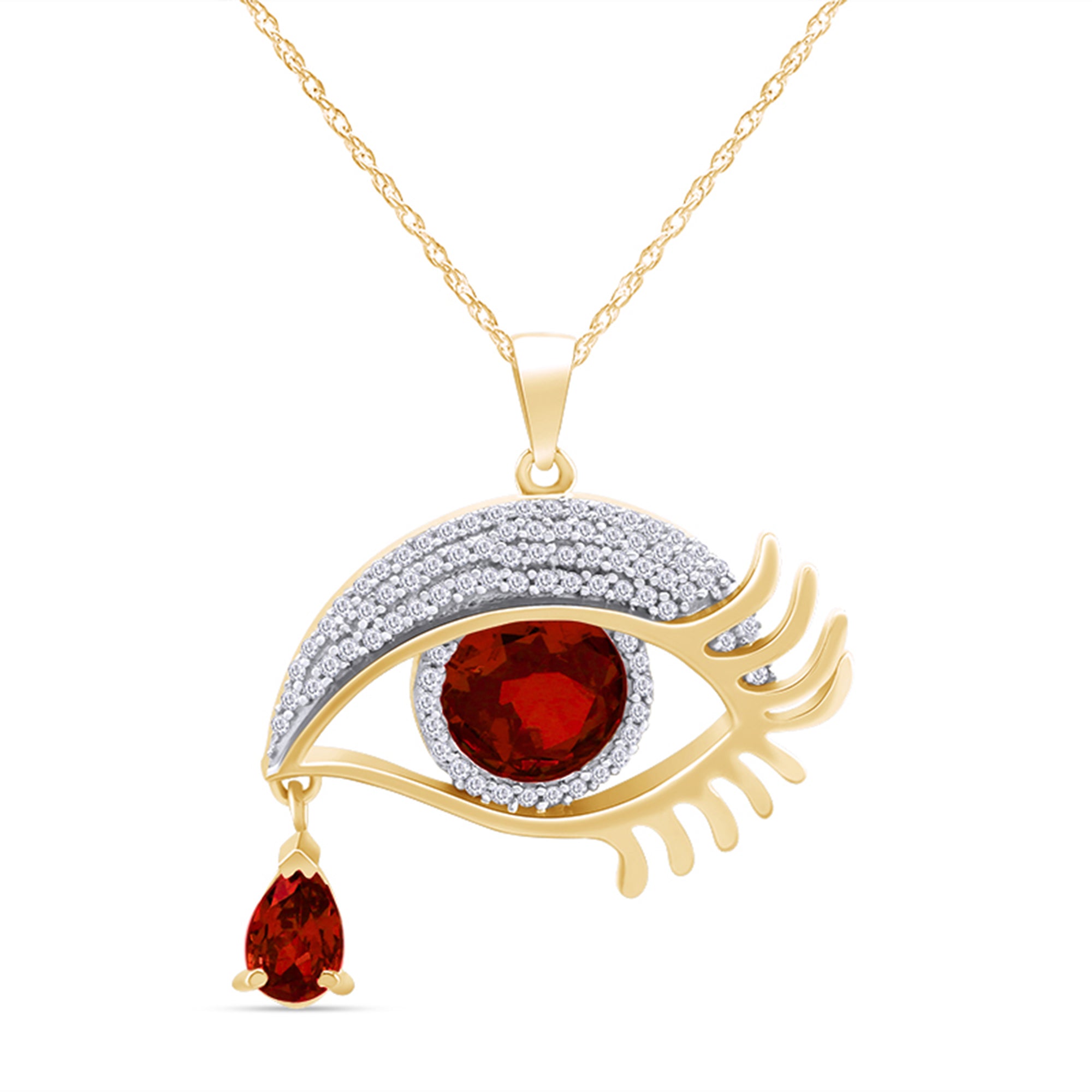 Angel Eye Teardrop Pendant Necklace