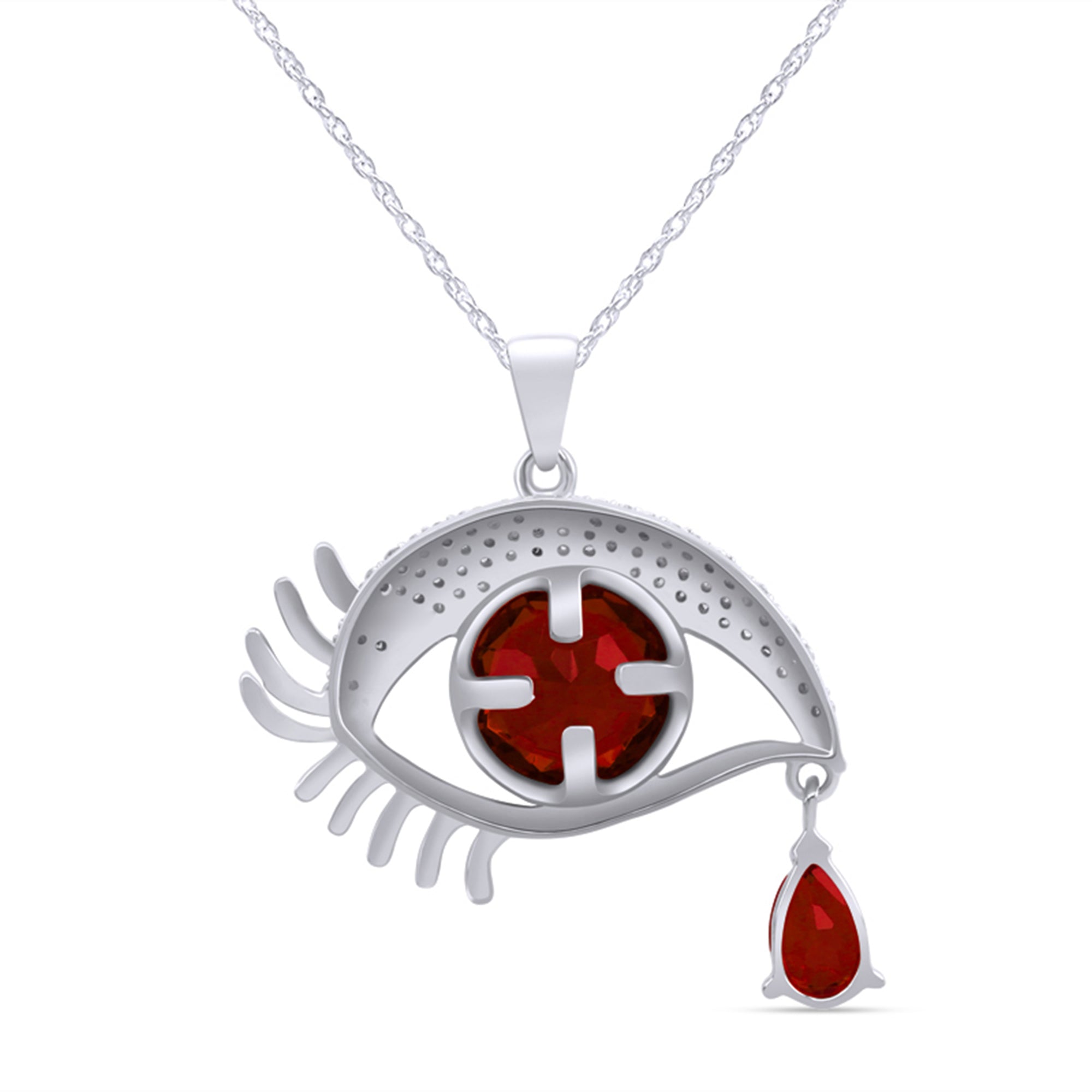 Angel Eye Teardrop Pendant Necklace