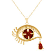 Angel Eye Teardrop Pendant Necklace