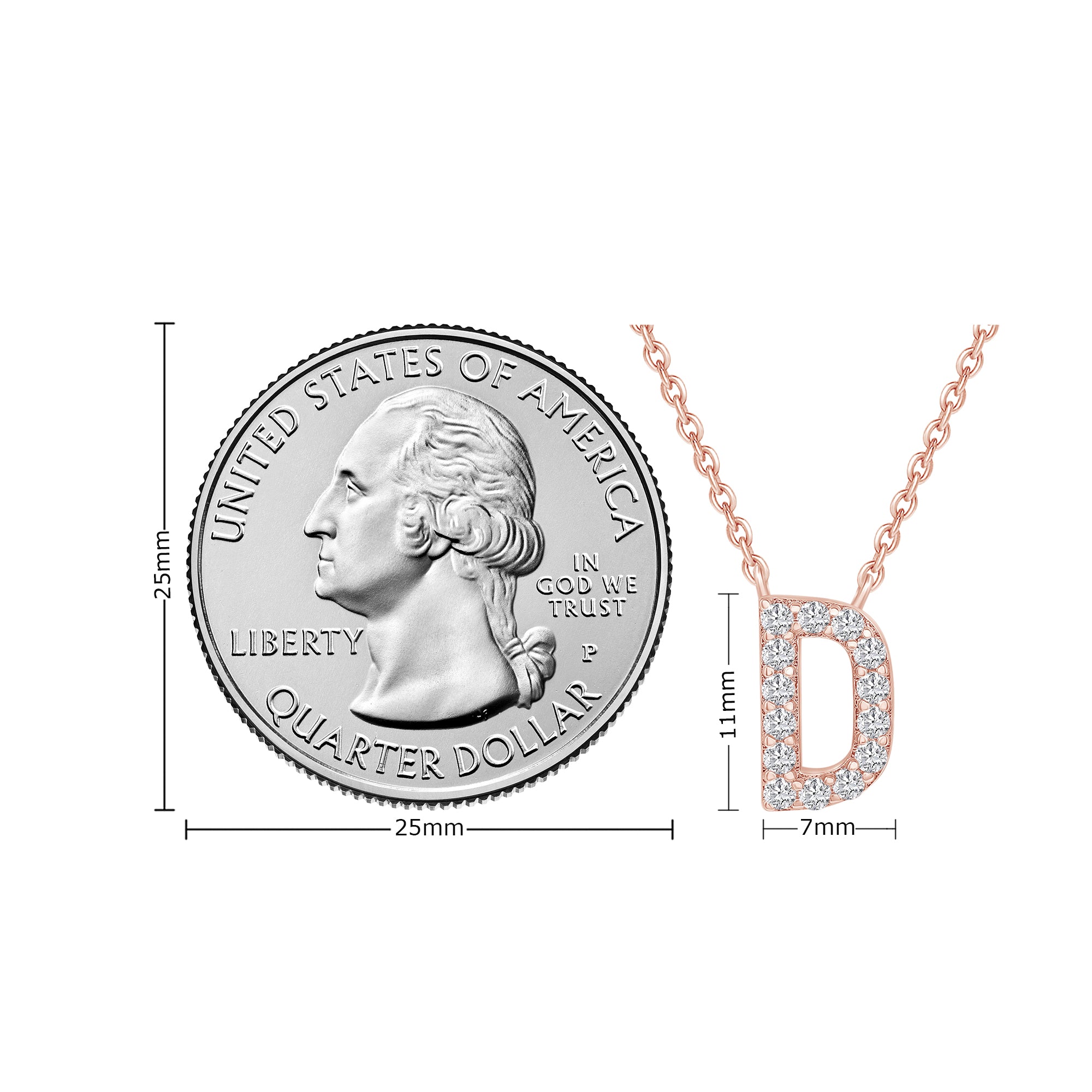 AFFY Moissanite Diamond Alphabet's Letter's Necklaces
