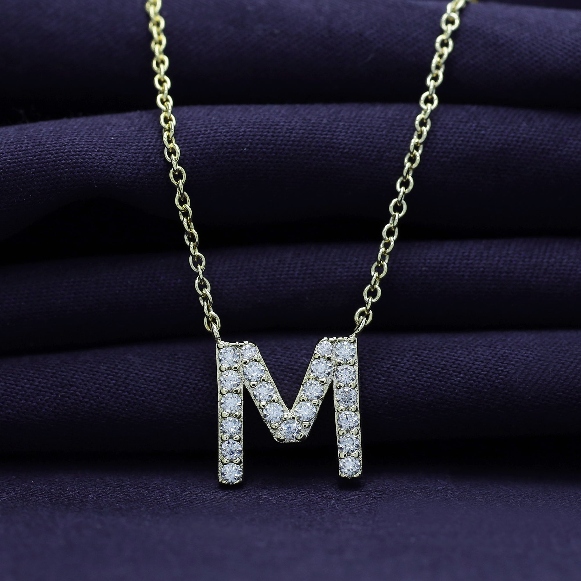 AFFY Moissanite Diamond Alphabet's Letter's Necklaces