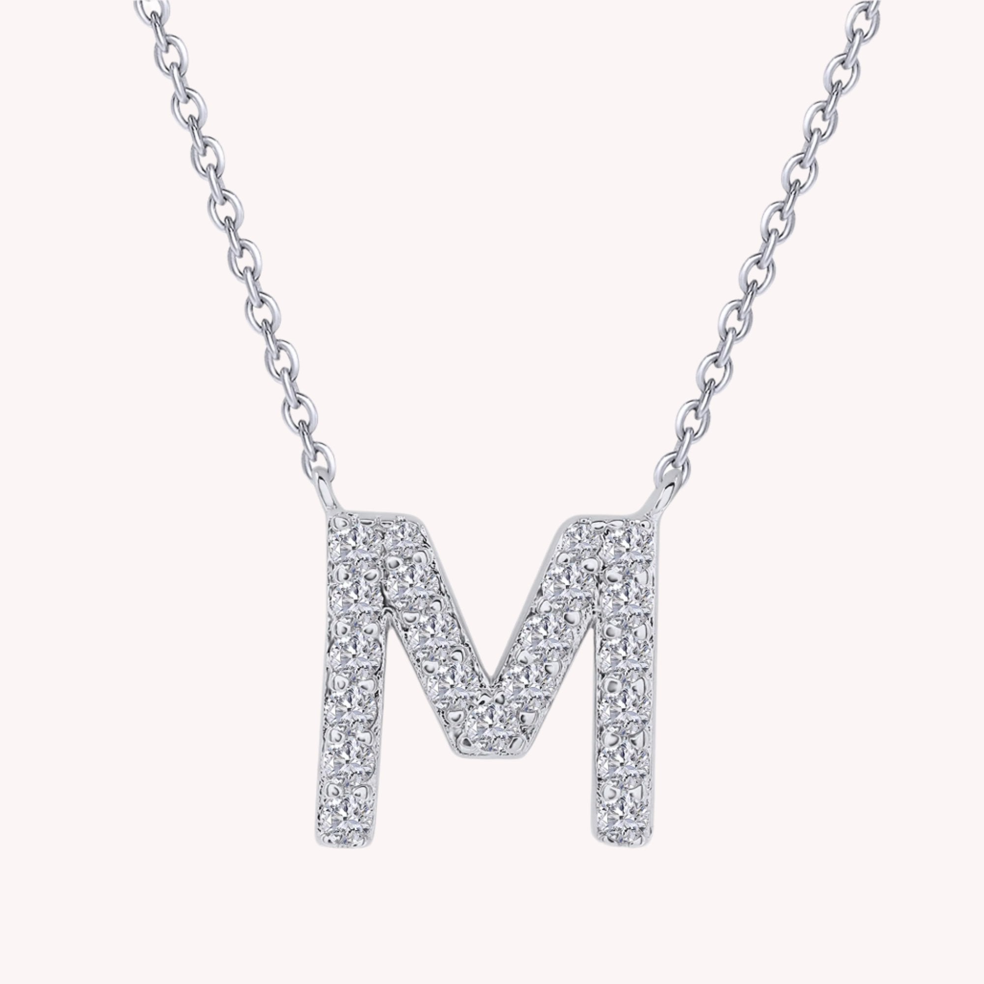 AFFY Moissanite Diamond Alphabet's Letter's Necklaces