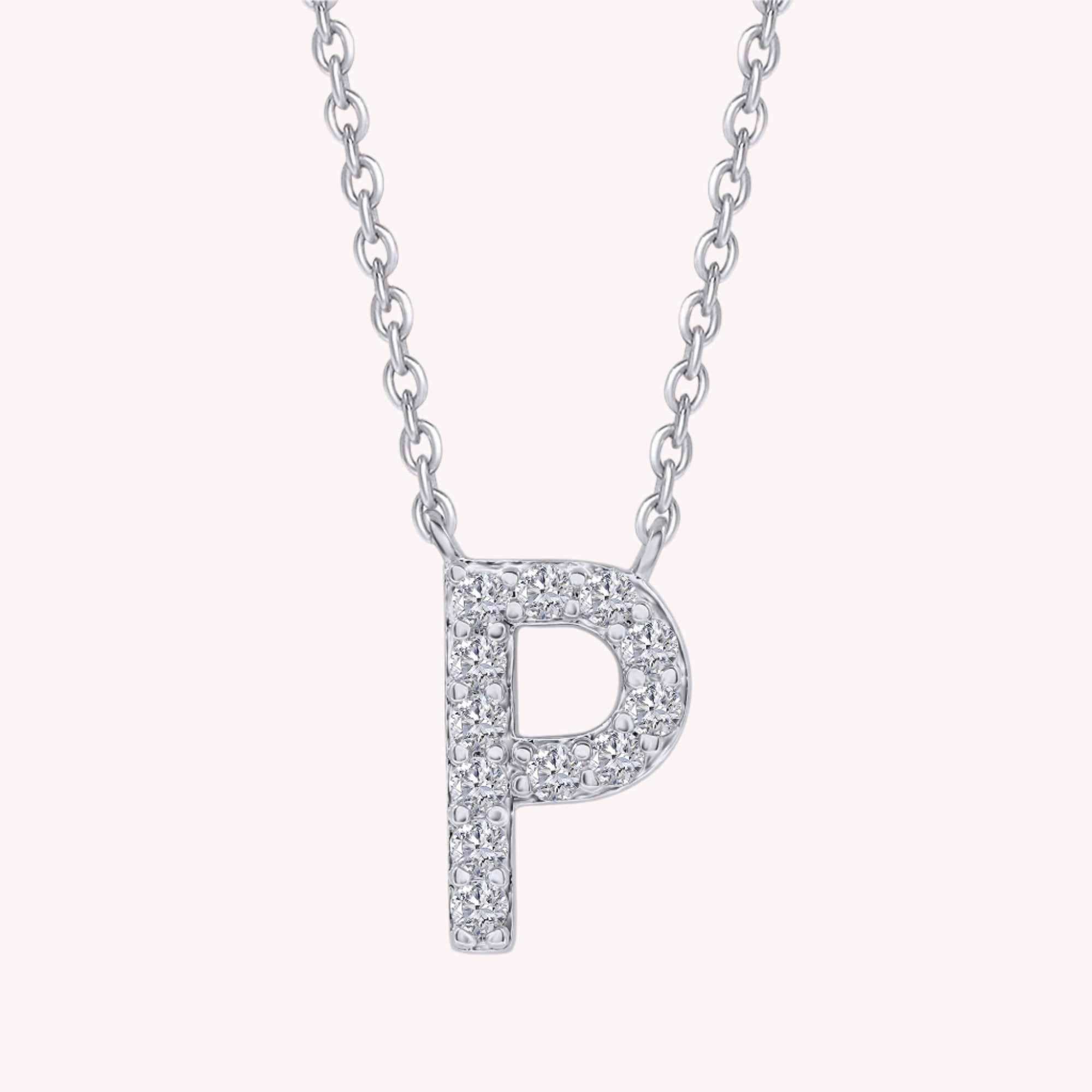 AFFY Moissanite Diamond Alphabet's Letter's Necklaces
