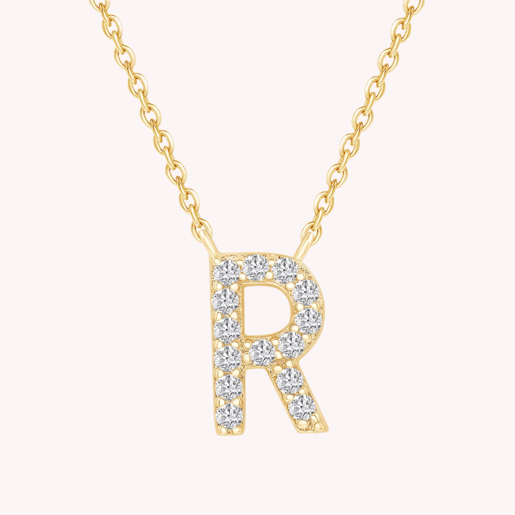 AFFY Moissanite Diamond Alphabet's Letter's Necklaces