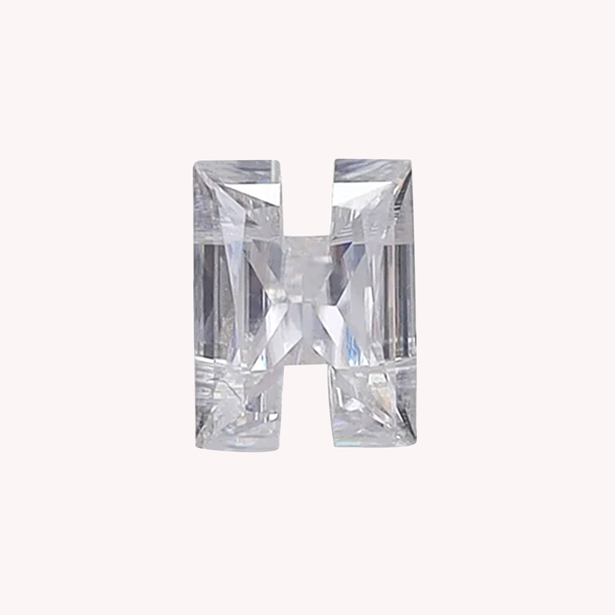 Initial Letter Alphabet White Lab Created Moissanite Loose Gemstone