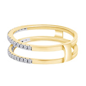 0.25 Carat Natural Diamond Enhancer Half Eternity Stackable Ring for Women in 10k Solid Gold