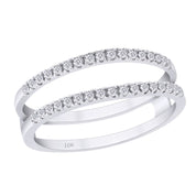 0.25 Carat Natural Diamond Enhancer Half Eternity Stackable Ring for Women in 10k Solid Gold