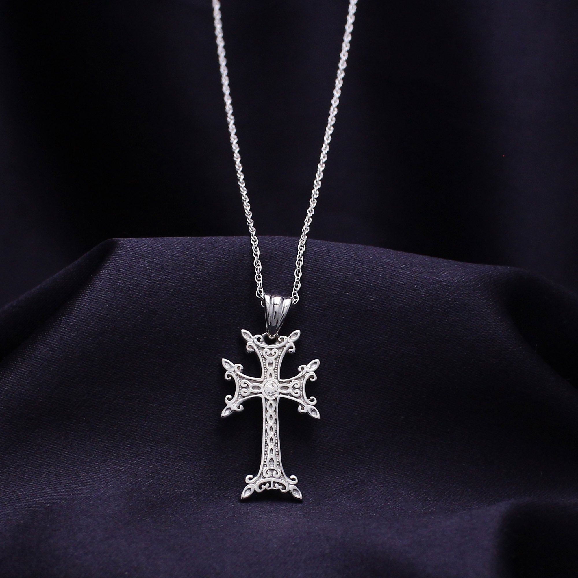 Khachkar Armenian Cross Pendant Necklace for Women & Men