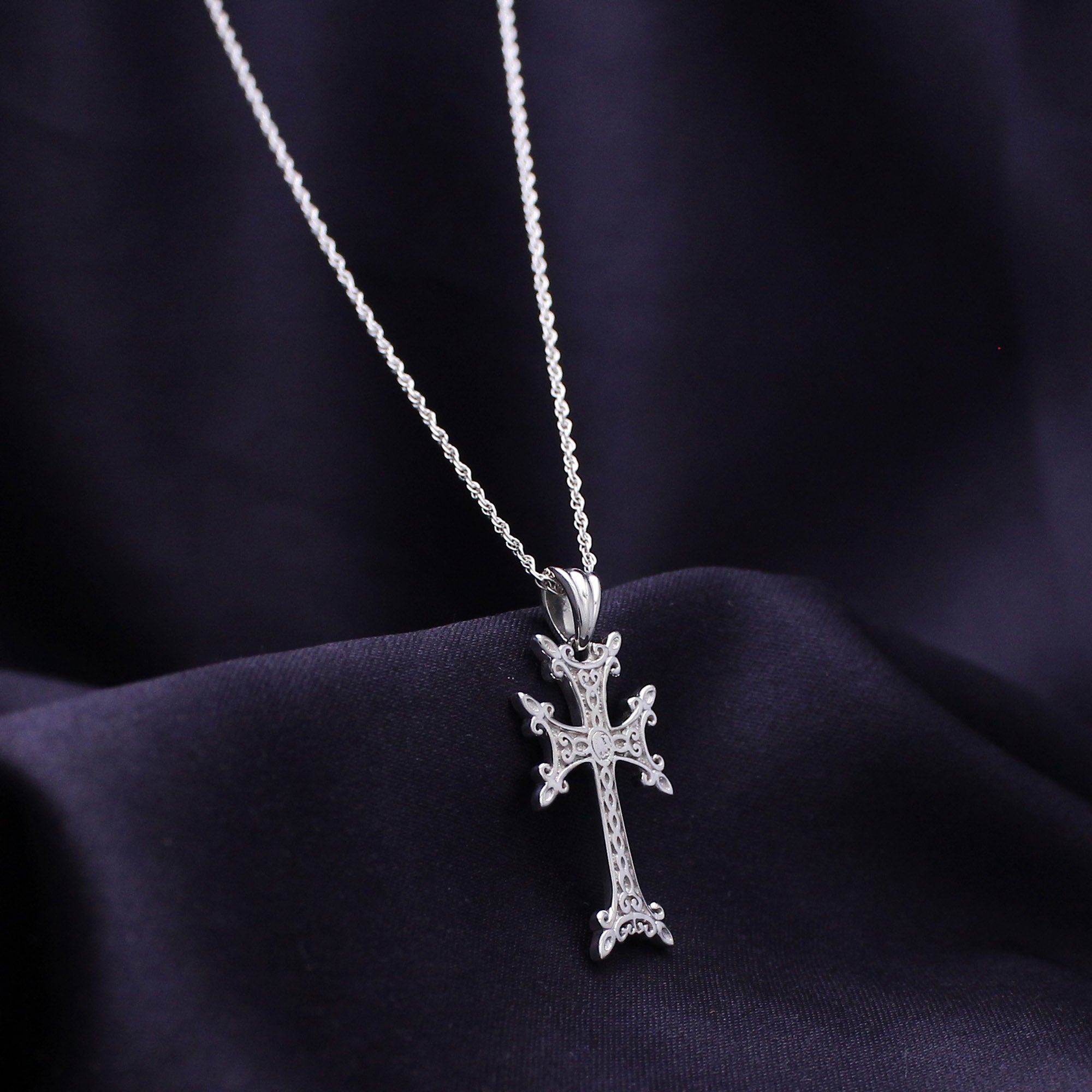 Khachkar Armenian Cross Pendant Necklace for Women & Men