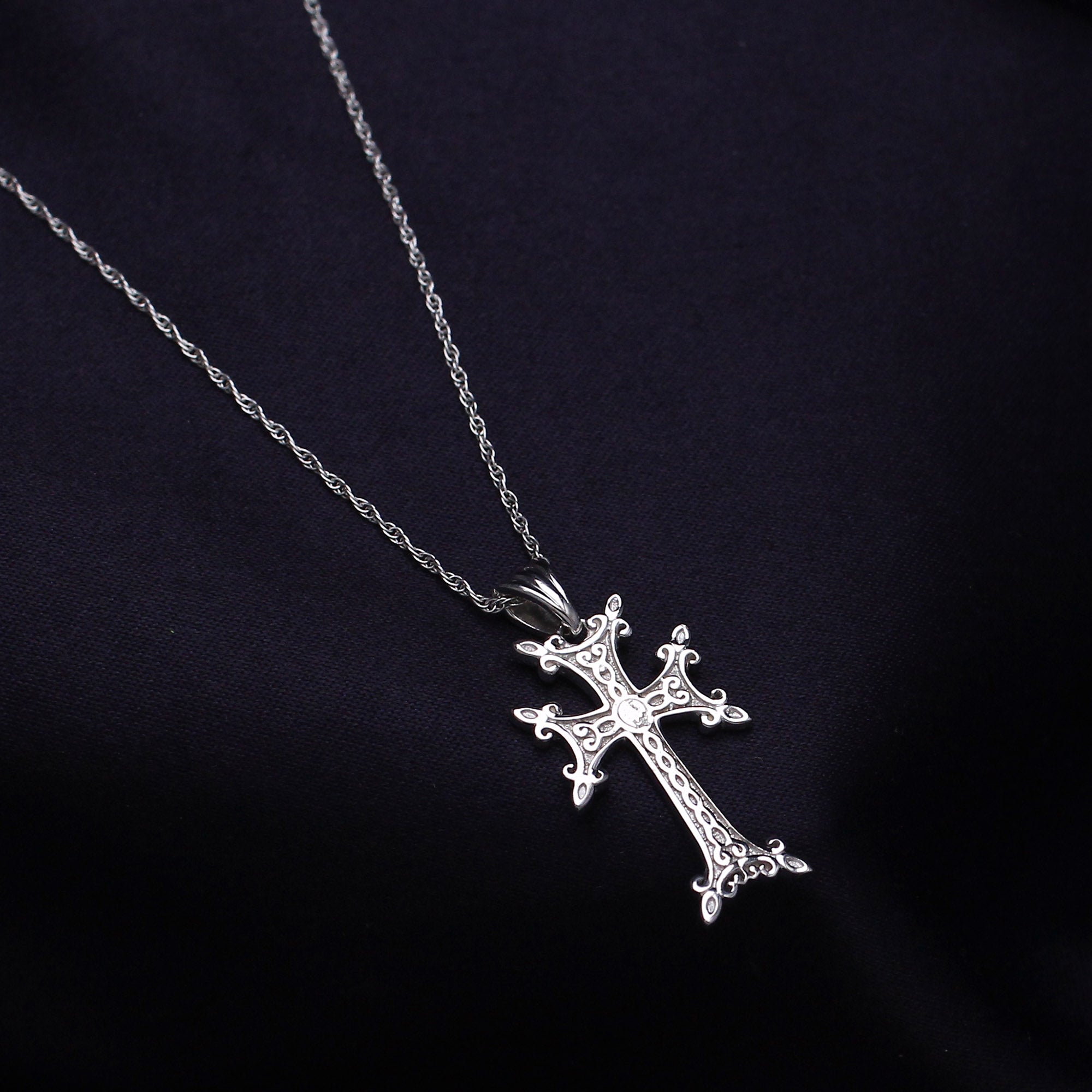 Khachkar Armenian Cross Pendant Necklace for Women & Men