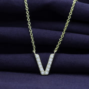 AFFY Moissanite Diamond Alphabet's Letter's Necklaces