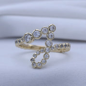 Bubble Round Lab Grown Diamond Initial Letter Ring