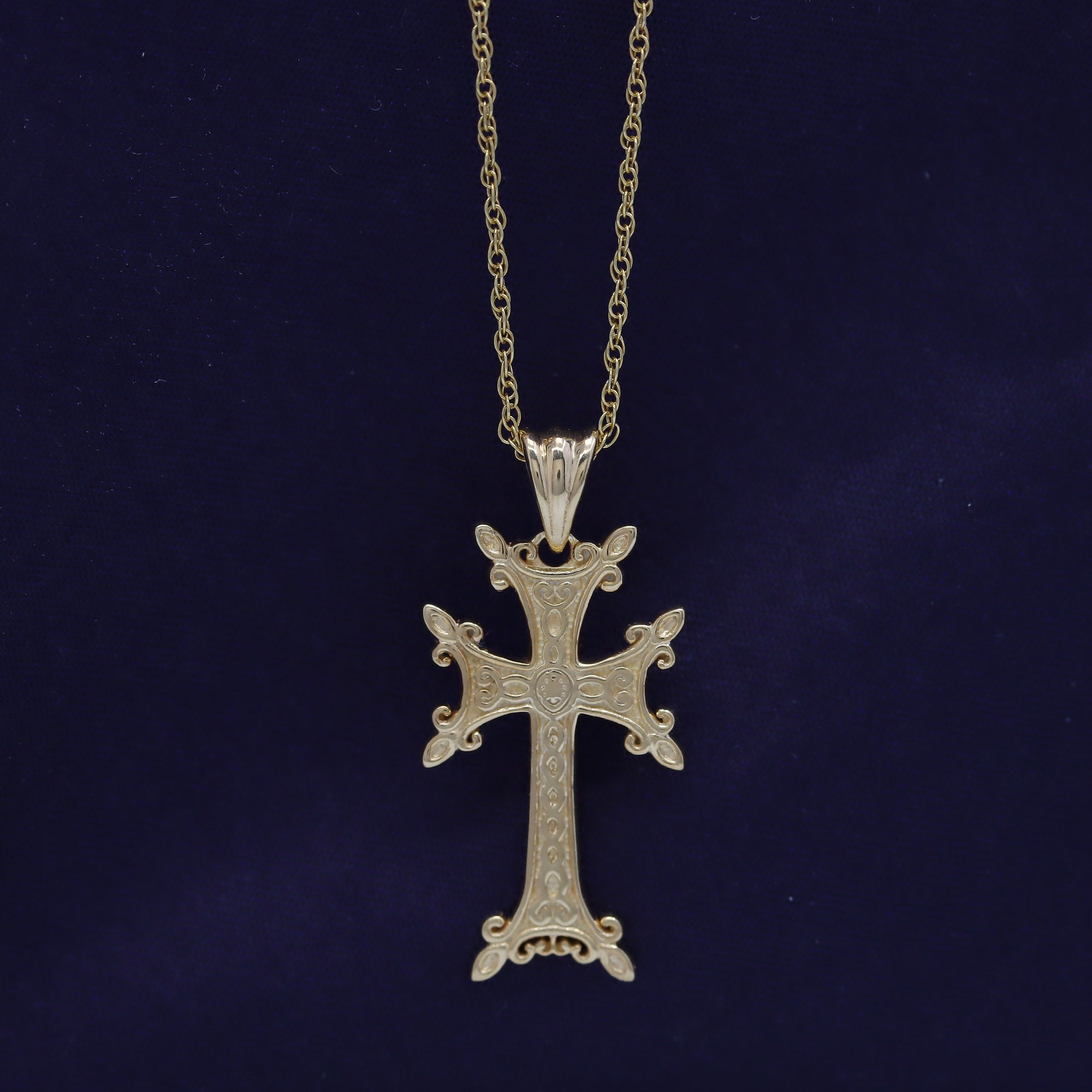 Khachkar Armenian Cross Pendant Necklace for Women & Men