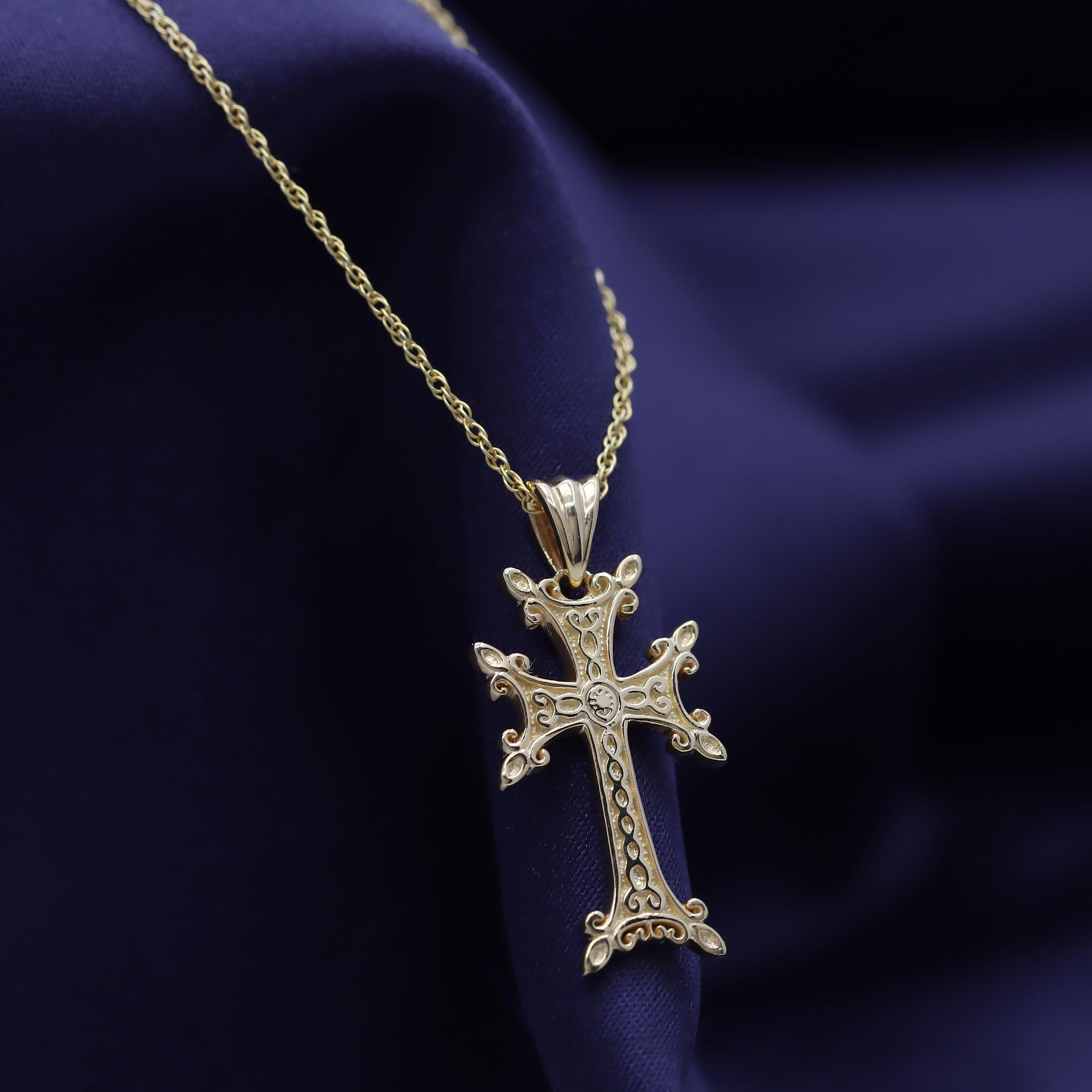 Khachkar Armenian Cross Pendant Necklace for Women & Men