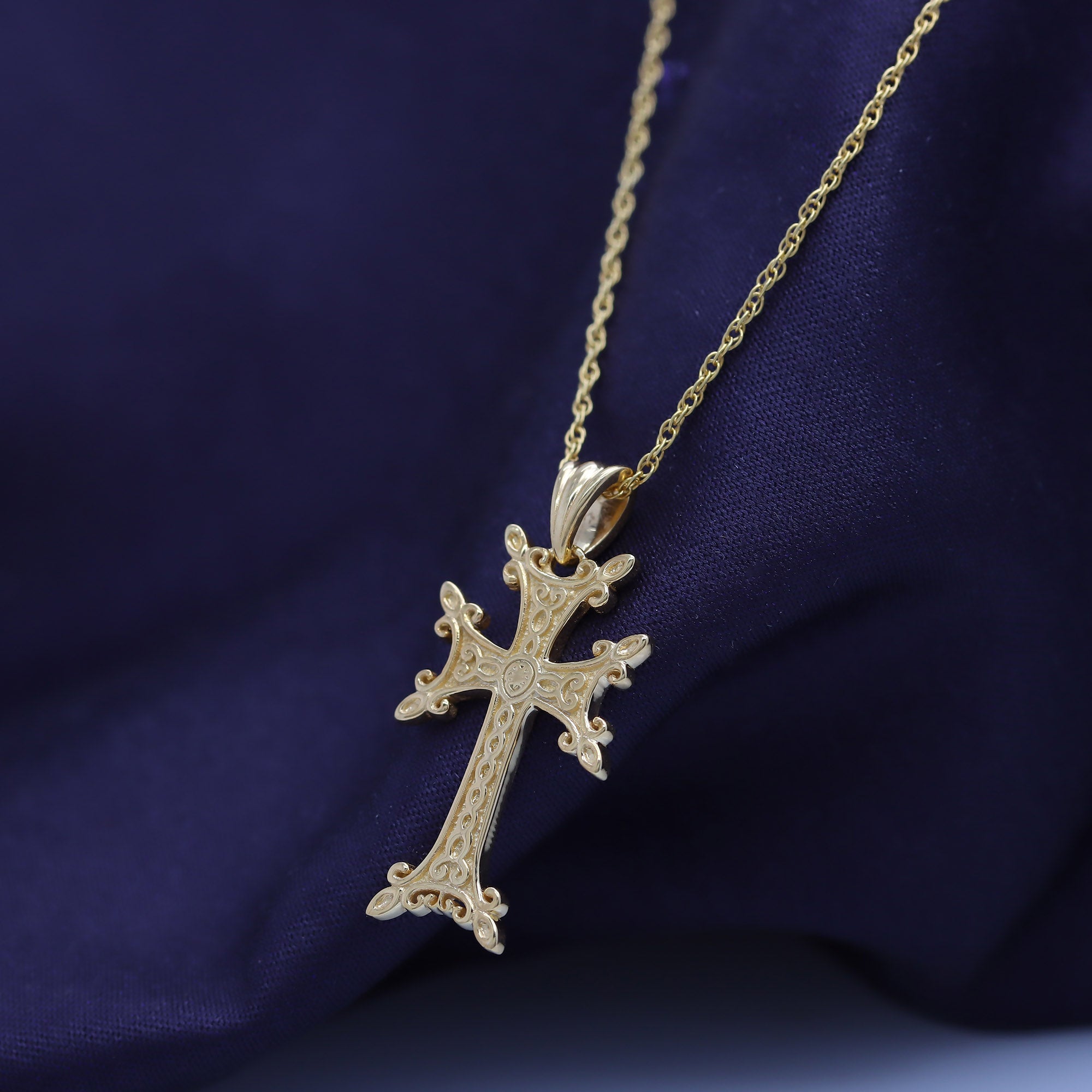 Khachkar Armenian Cross Pendant Necklace for Women & Men