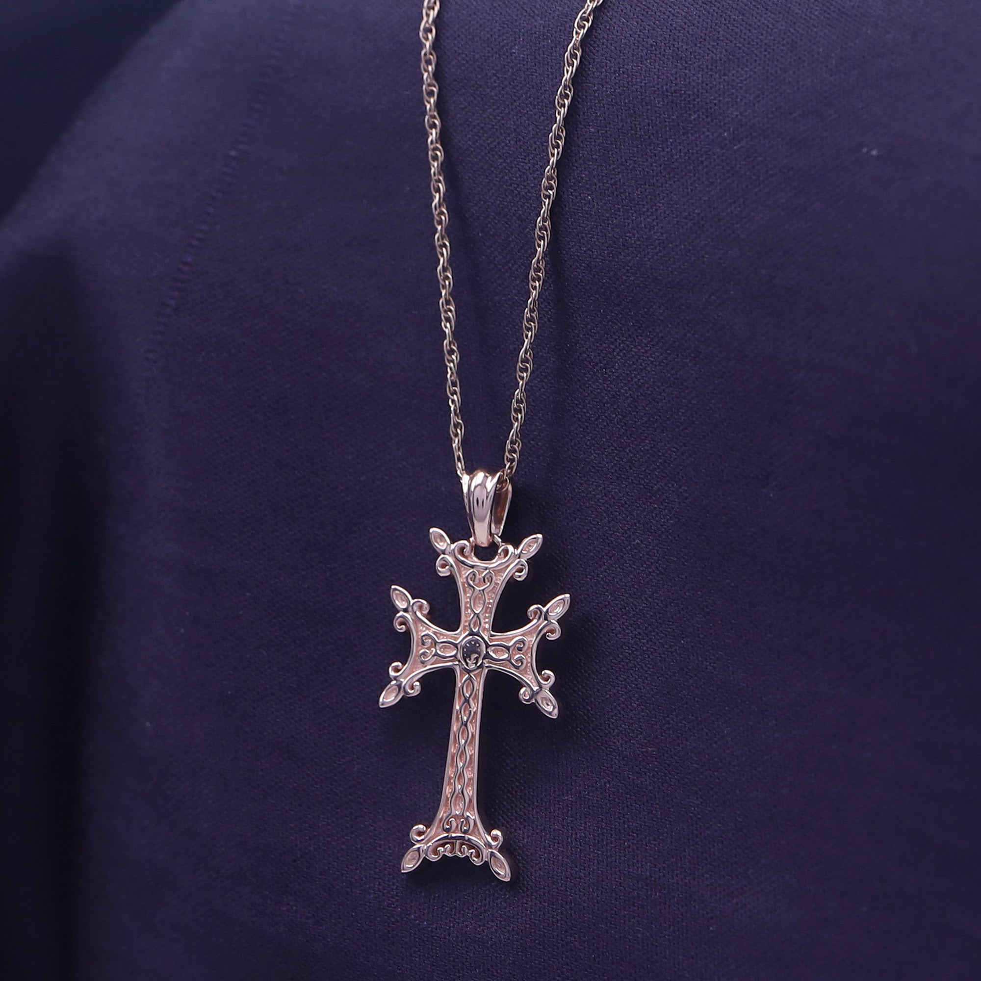 Khachkar Armenian Cross Pendant Necklace for Women & Men