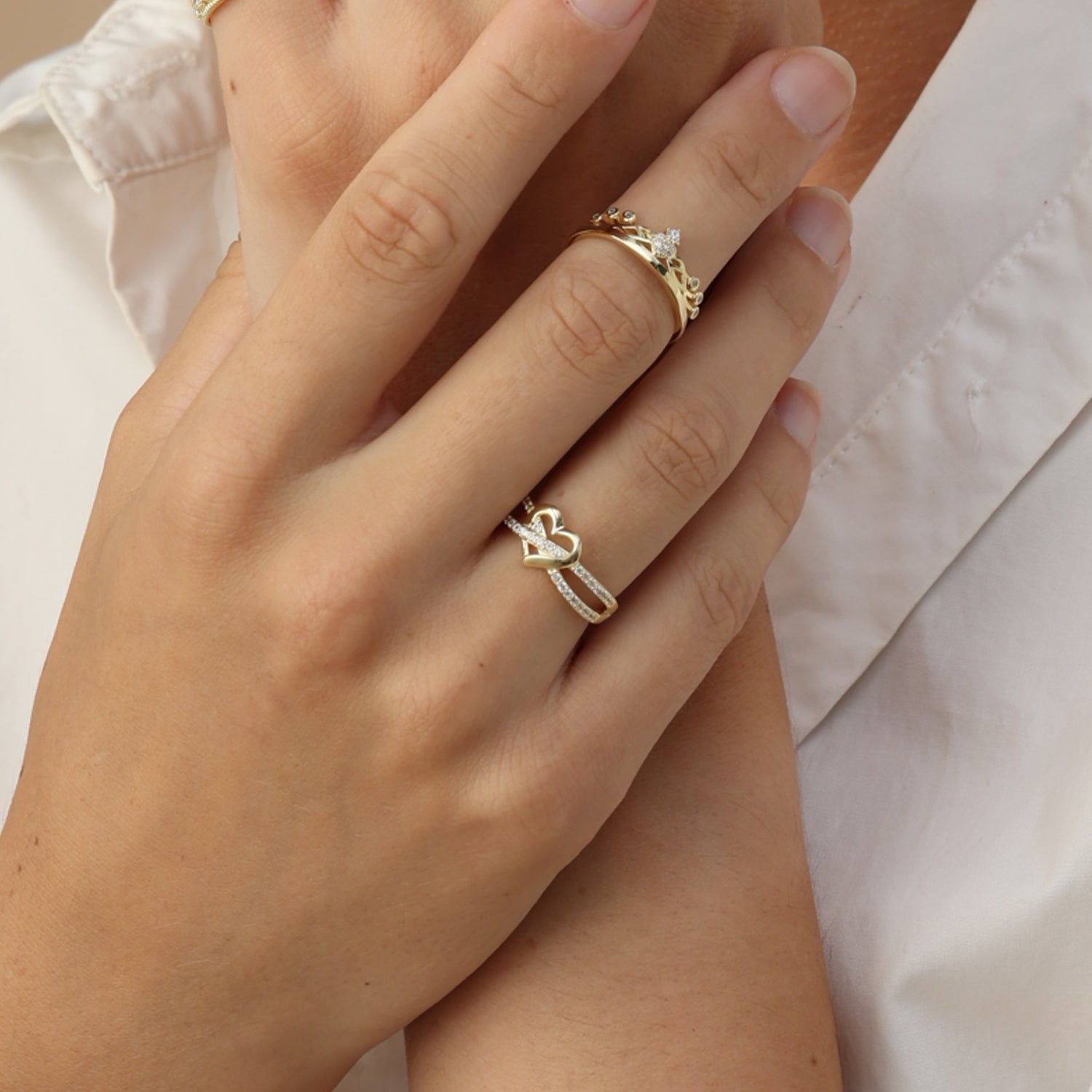 Infinity Heart Promise Lab Grown Diamond Split Shank Engagement Ring