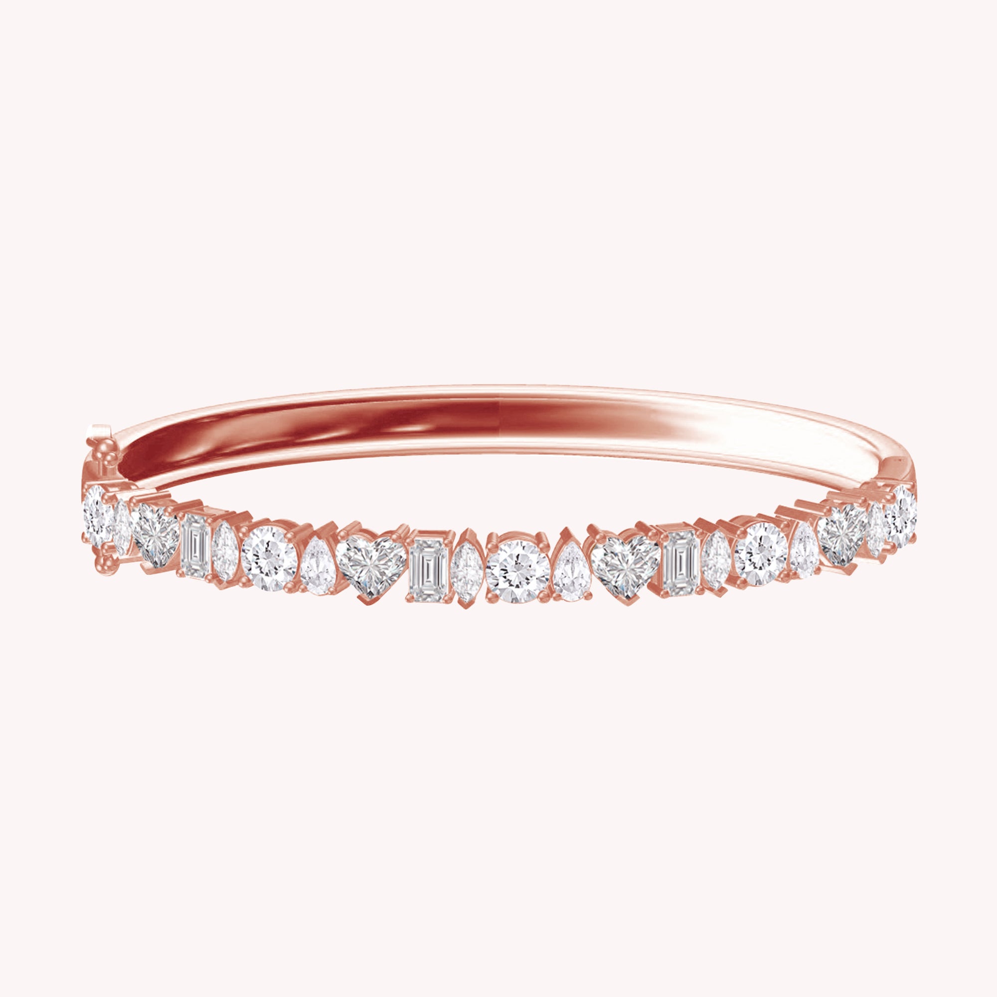 Multi Shape Lab Created Moissanite Bangle Bracelet