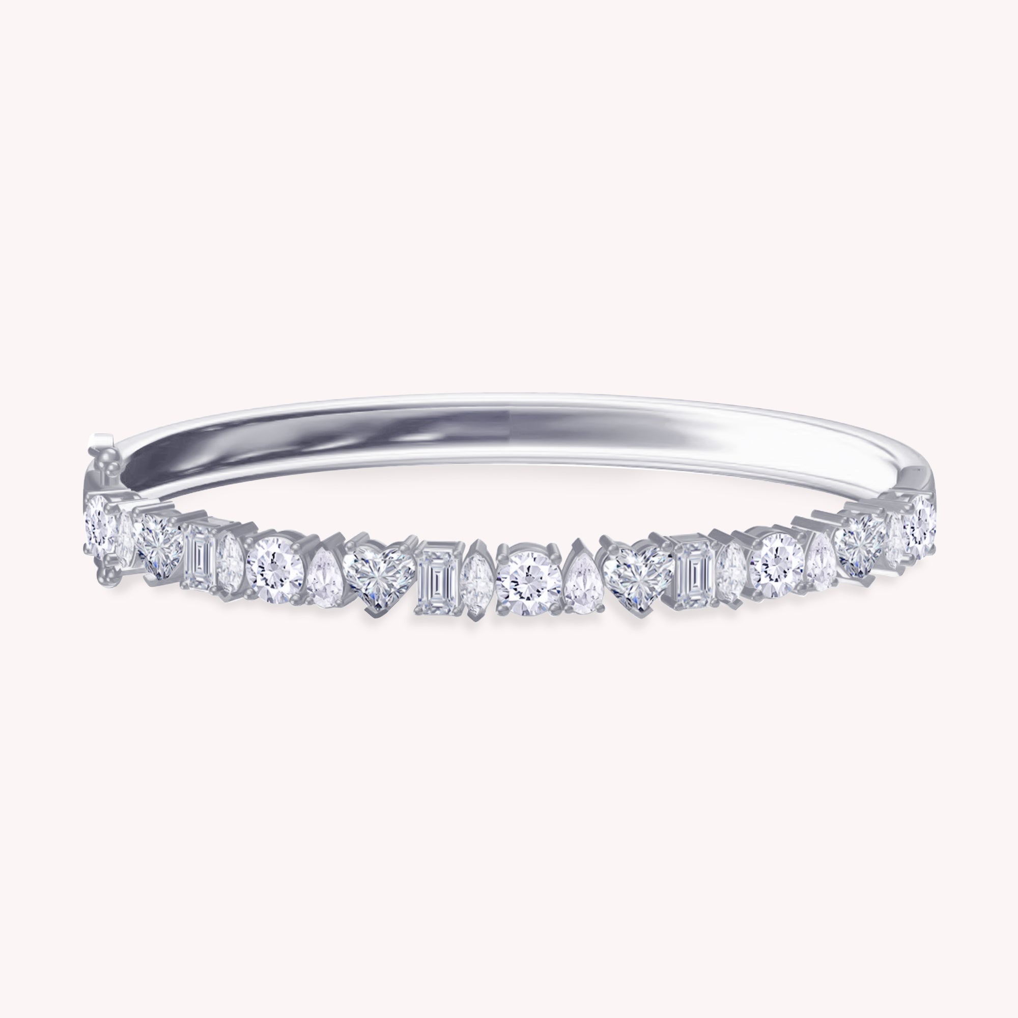 Multi Shape Lab Created Moissanite Bangle Bracelet