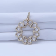 Heart Dainty Pear Cut Lab Grown Diamond Charm Pendant Without Chain