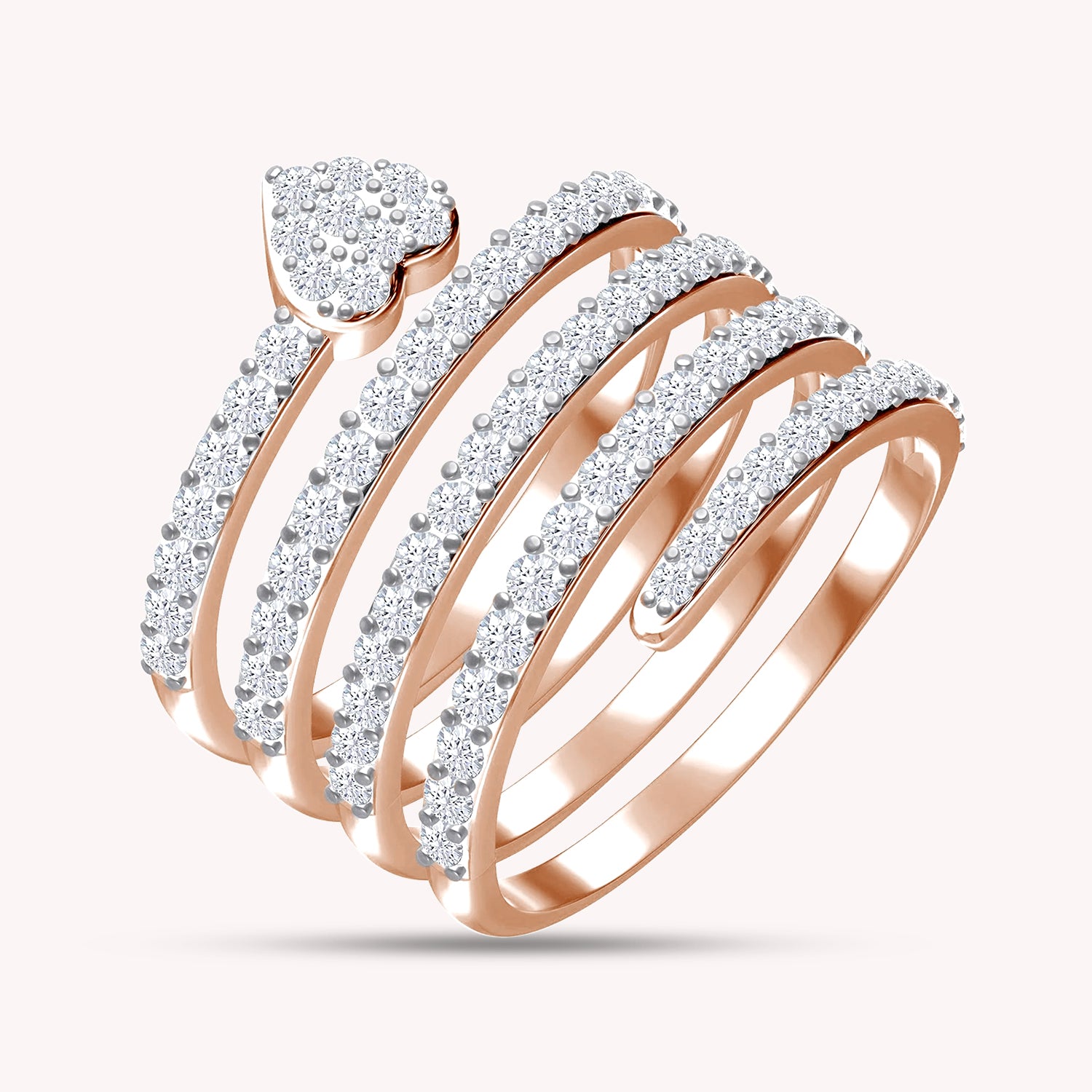 IGI Certified Lab Grown Diamond Open Spiral Stackable Ring