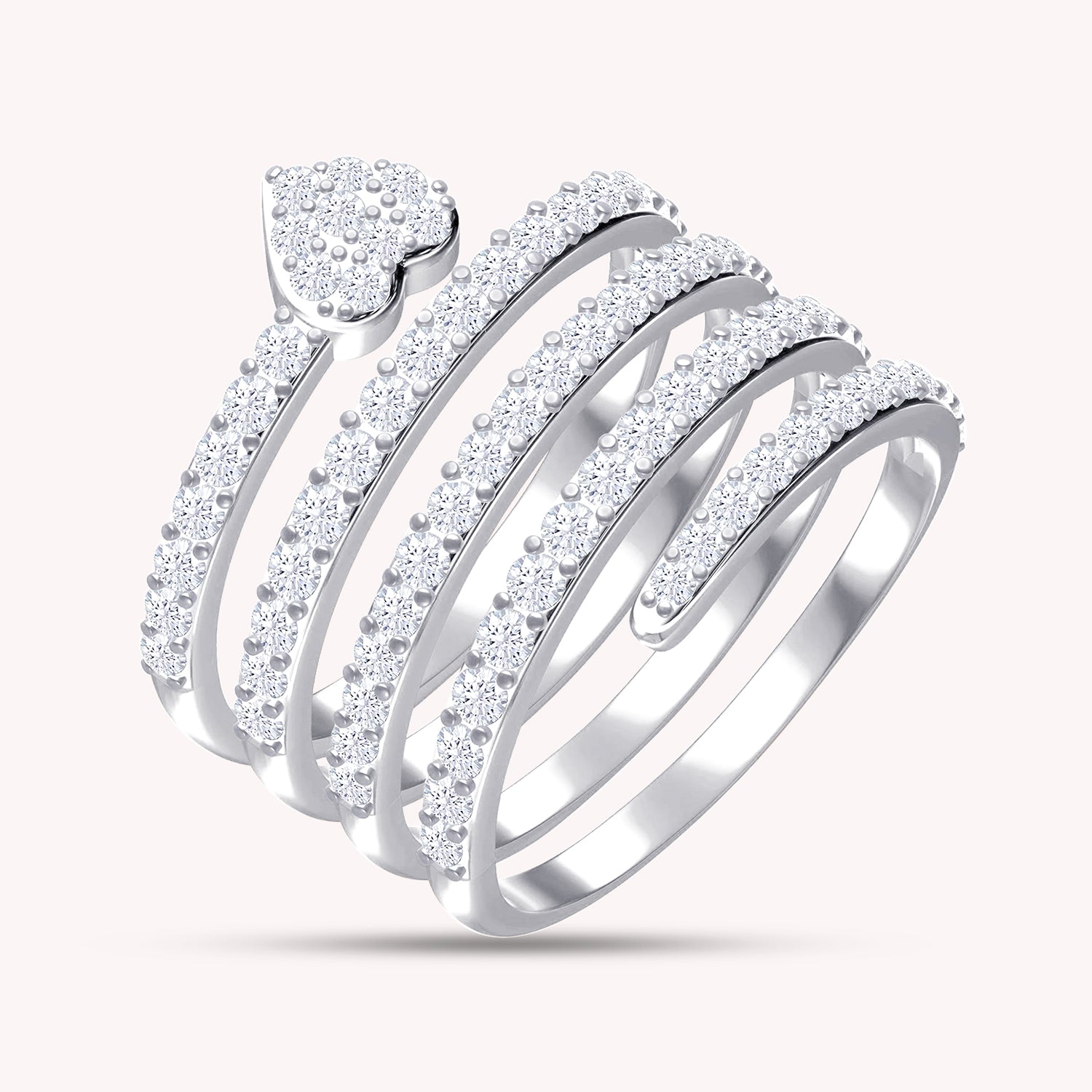 IGI Certified Lab Grown Diamond Open Spiral Stackable Ring