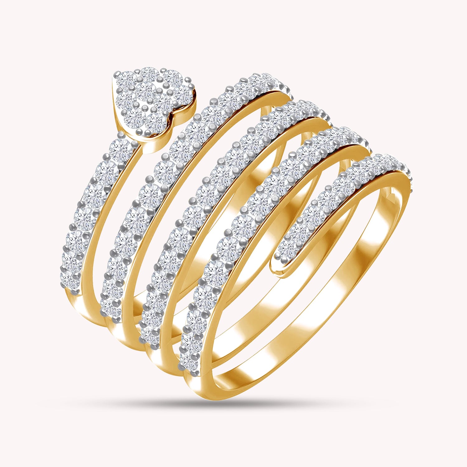 IGI Certified Lab Grown Diamond Open Spiral Stackable Ring