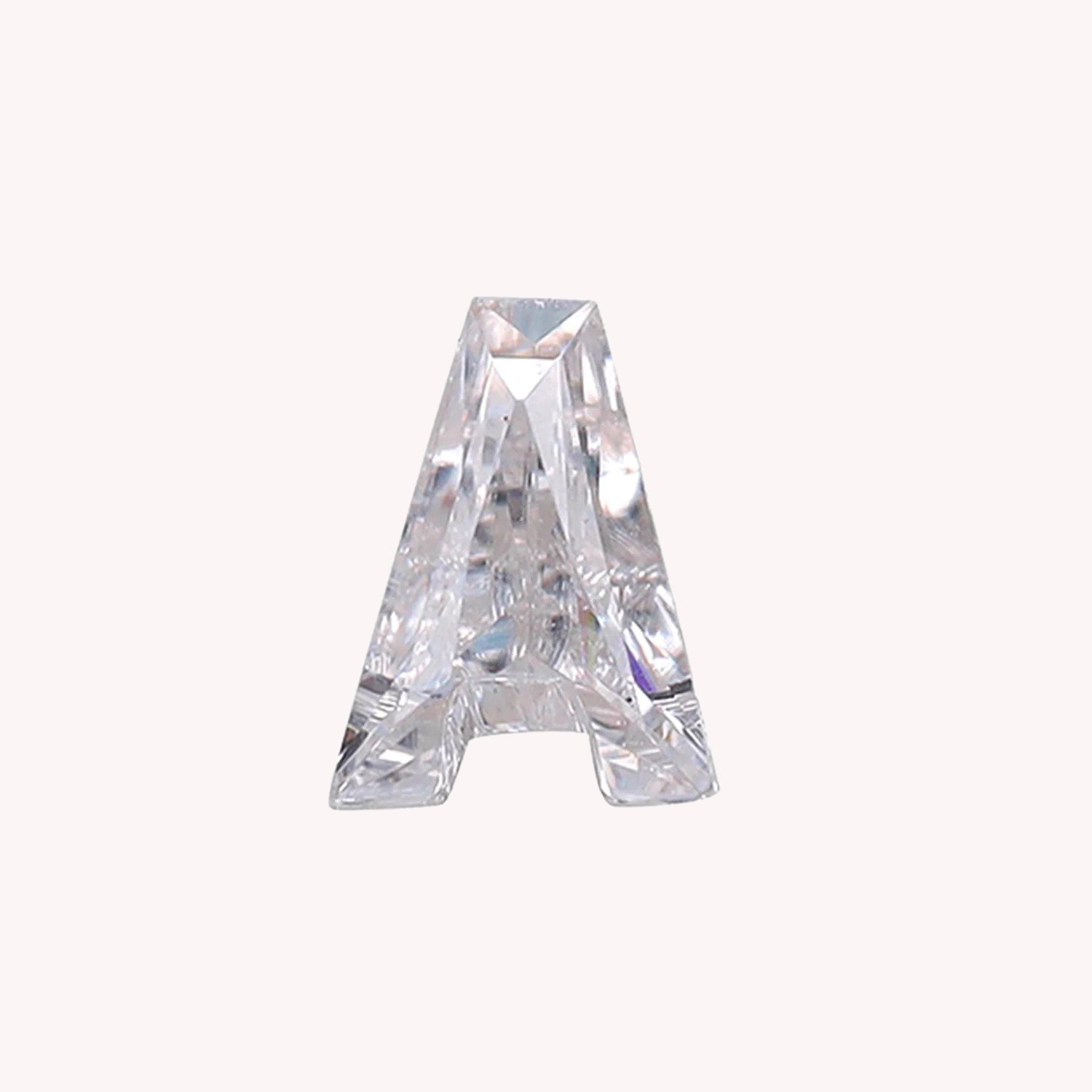 Initial Letter Alphabet White Lab Created Moissanite Loose Gemstone