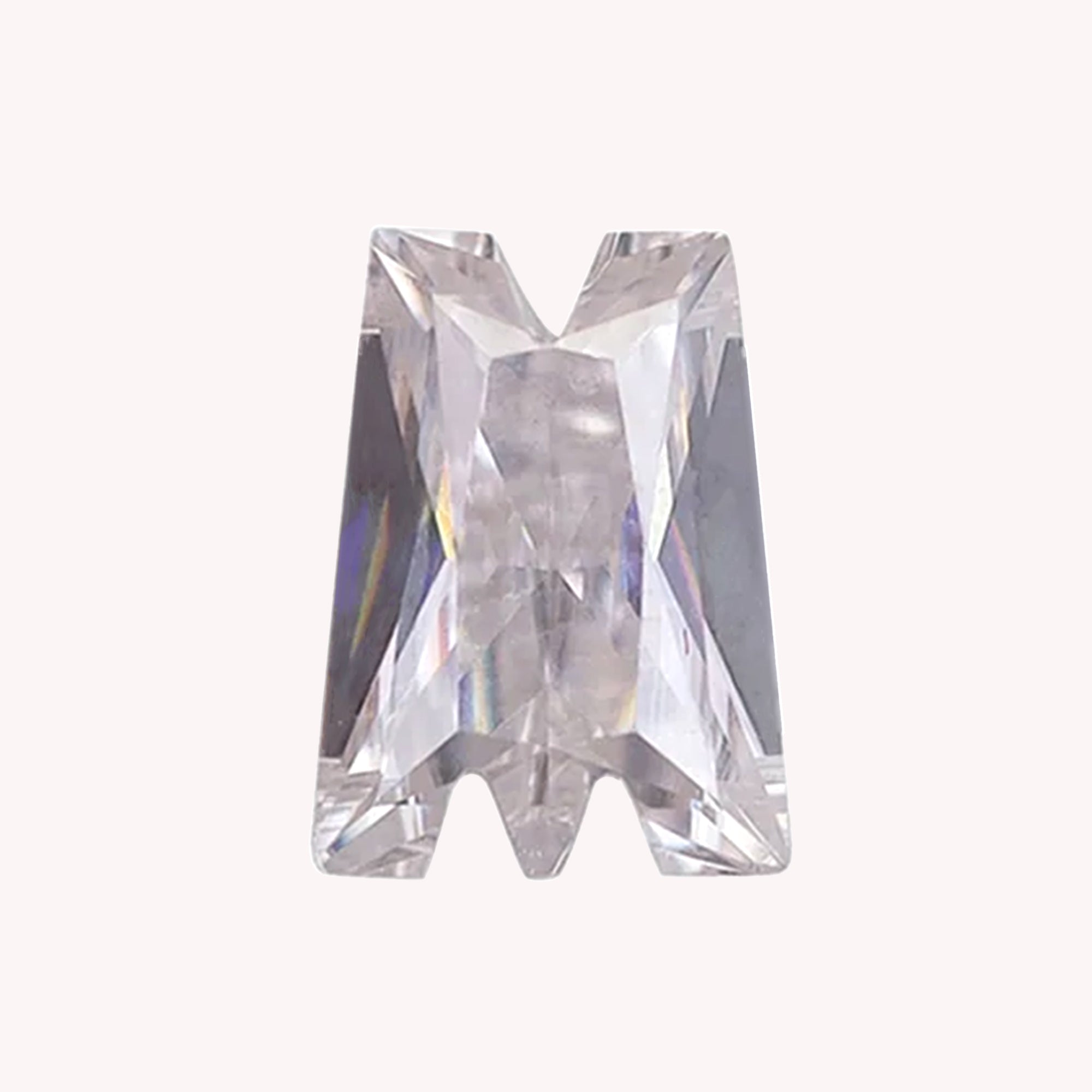 Initial Letter Alphabet White Lab Created Moissanite Loose Gemstone