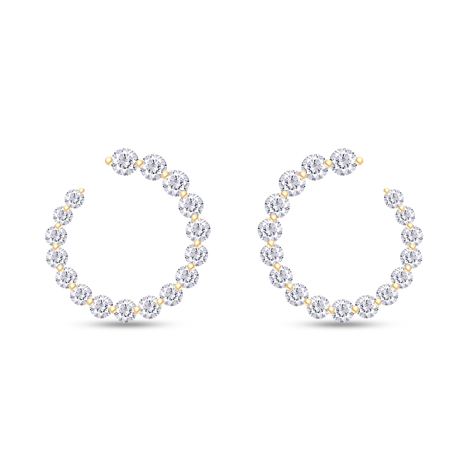 0.40 Carat Round Lab Created Moissanite Circle Stud Earrings In 925 Sterling Silver