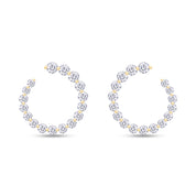 0.40 Carat Round Lab Created Moissanite Circle Stud Earrings In 925 Sterling Silver
