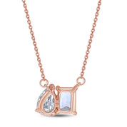 Pear & Emerald Shape Lab Grown Diamond Toi Et Moi Pendant Necklace