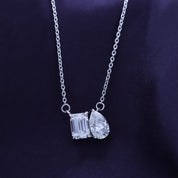Pear & Emerald Shape Lab Grown Diamond Toi Et Moi Pendant Necklace