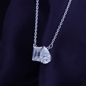 Pear & Emerald Shape Lab Grown Diamond Toi Et Moi Pendant Necklace