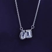 Pear & Emerald Shape Lab Grown Diamond Toi Et Moi Pendant Necklace