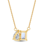 Pear & Emerald Shape Lab Grown Diamond Toi Et Moi Pendant Necklace