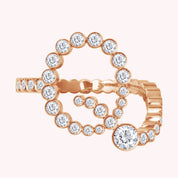 Bubble Round shape White Cubic Zirconia Initial Letter Ring