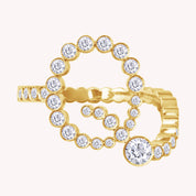 Bubble Round shape White Cubic Zirconia Initial Letter Ring