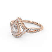 IGI Certified Infinity Halo Twisted Engagement Ring
