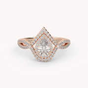 IGI Certified Infinity Halo Twisted Engagement Ring