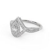 IGI Certified Infinity Halo Twisted Engagement Ring