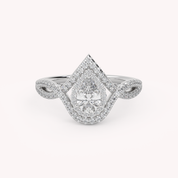 IGI Certified Infinity Halo Twisted Engagement Ring