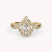 IGI Certified Infinity Halo Twisted Engagement Ring