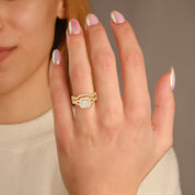 Princess Cut 0.90 Carat Lab Grown Diamond Halo Bridal Set Ring