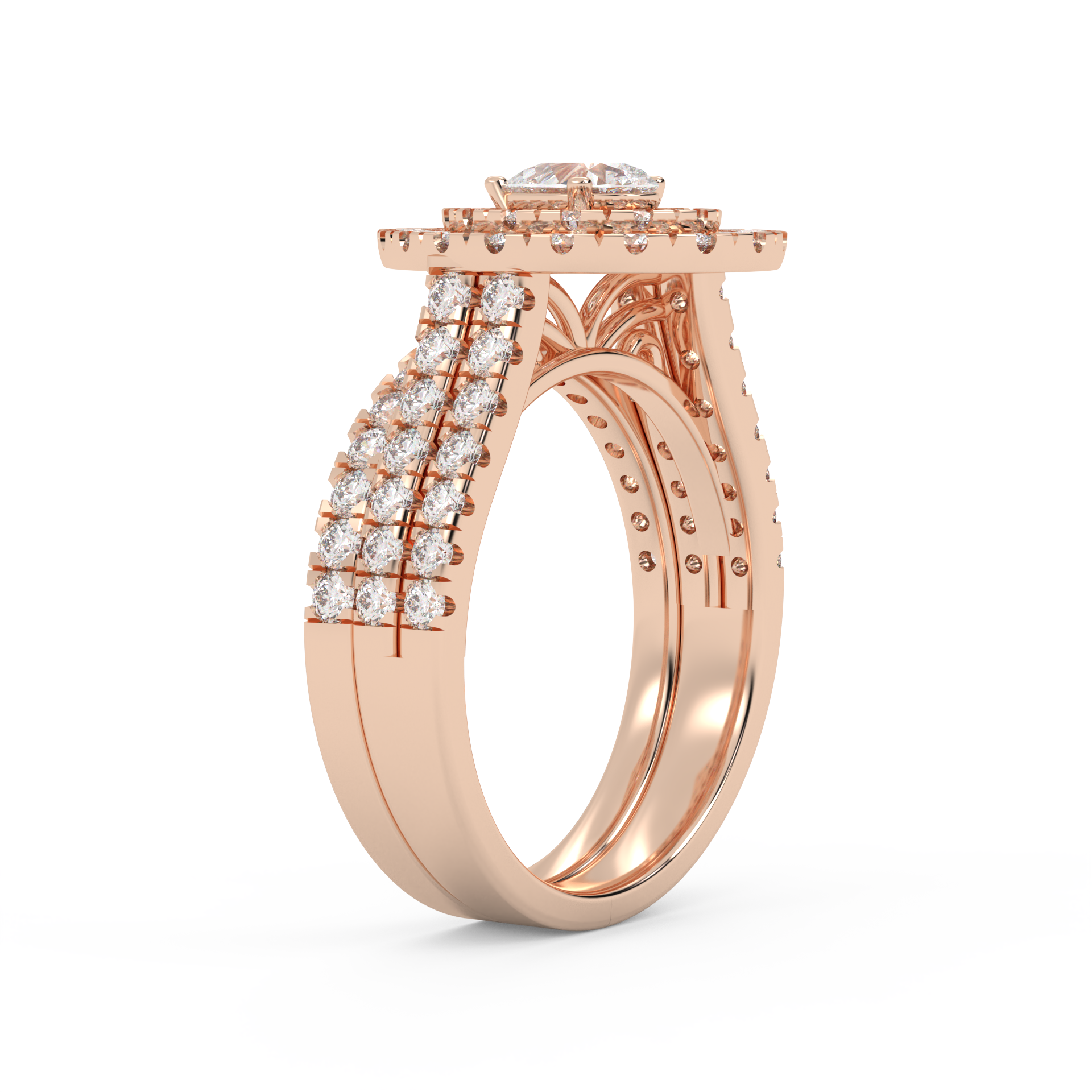 IGI Certified Pear and Round Bridal Set